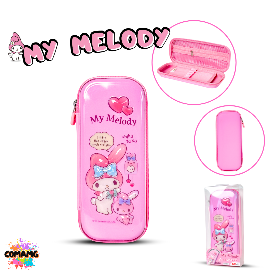 กระเป๋าดินสอEVA เคลือบเงา ลายการ์ตูนน่ารัก มี ลายKitty Kuromi Melody ลิขสิทธิ์แท้ พร้อมส่งในไทย