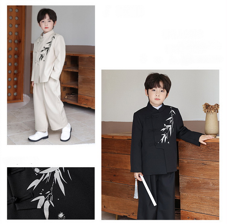 Bset0142- ชุดออกงานเด็กชาย 3ชิ้น มีครีม และสีดำ เสื้อคอจีน+เสื้อคอจีนแขนยาวสีขาว+กางเกง ชุดจีนเด็กชายดูดีมีสไตล์ ทรงสวยสไตล์เก๋ เนื้อผ้าสวยใส่สบาย ขนาดชุด +ดูเพิ่ม ในรายละเอียด