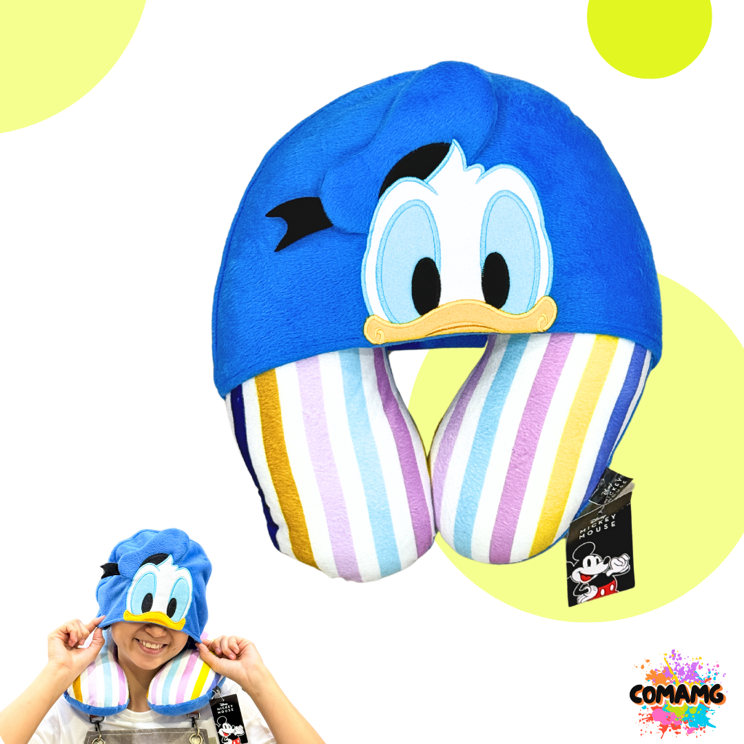 Donald Duck หมอนรองคอ แบบมีหมวก โดนัลด์ดั๊ก เดซี่ดั๊ก รุ่นลายทาง (Daisy) ลิขสิทธิ์แท้