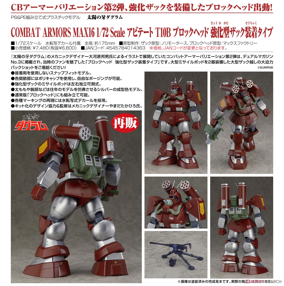 (Preorderปิดรับวันที่ 23/8/2024 )เปิดรับPreorder มัดจำ 500 บาท 1/72 Abitate T10B Blockhead: Pack Mounted Type (Plastic model)