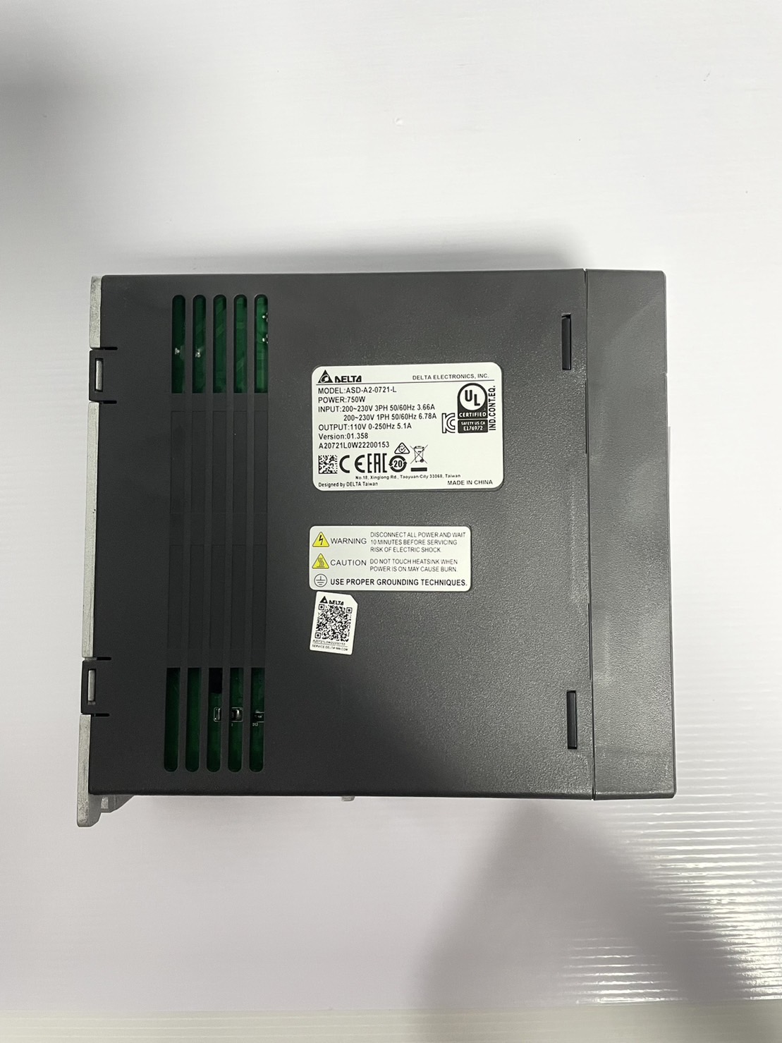 Delta AC Servo Drive ASD-A2-0721-L 750W drive , 220V 3/1-Phase , close loop