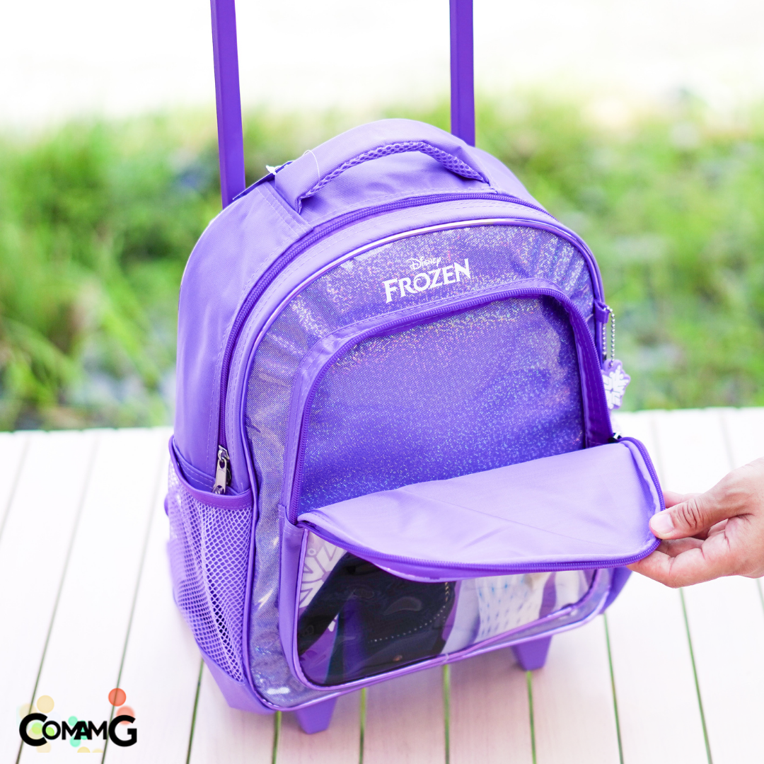 กระเป๋านักเรียนล้อลาก ลายFrozen เอลซ่าอันนา ขนาด13-15 นิ้ว ลิขสิทธิ์แท้ พร้อมส่ง