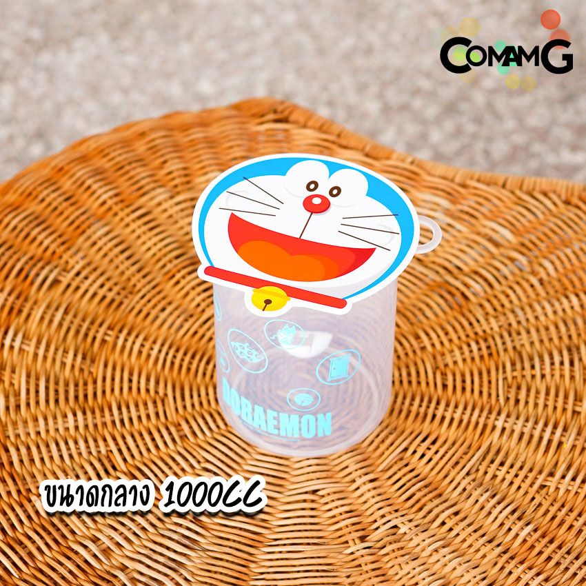 กระปุกใส่นมผง ใส่ของแห้ง กระปุกสูญญากาศลายหมีพูห์/โดราเอมอน