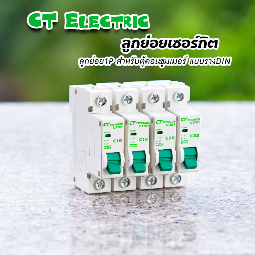 ลูกย่อย ลูกเซอร์กิตเบรกเกอร์ CT Electric 1Ploe สำหรับตู้แบบรางDIN 10A,16A,20A,32A