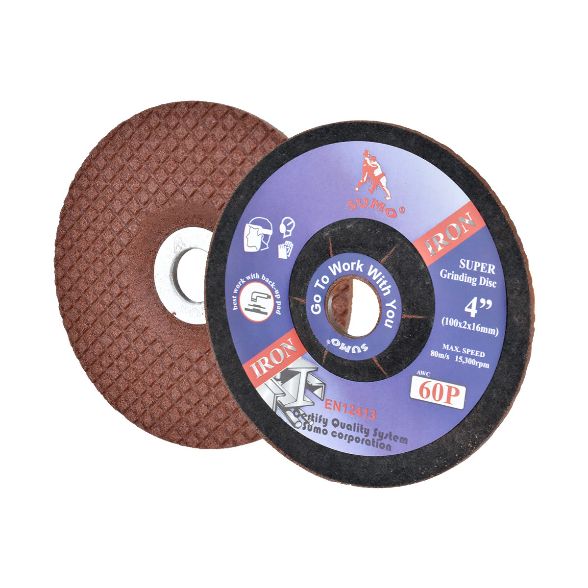 SUMO ใบเจียรเหล็ก 4"(100x2mm.) AWC60P สีแดง