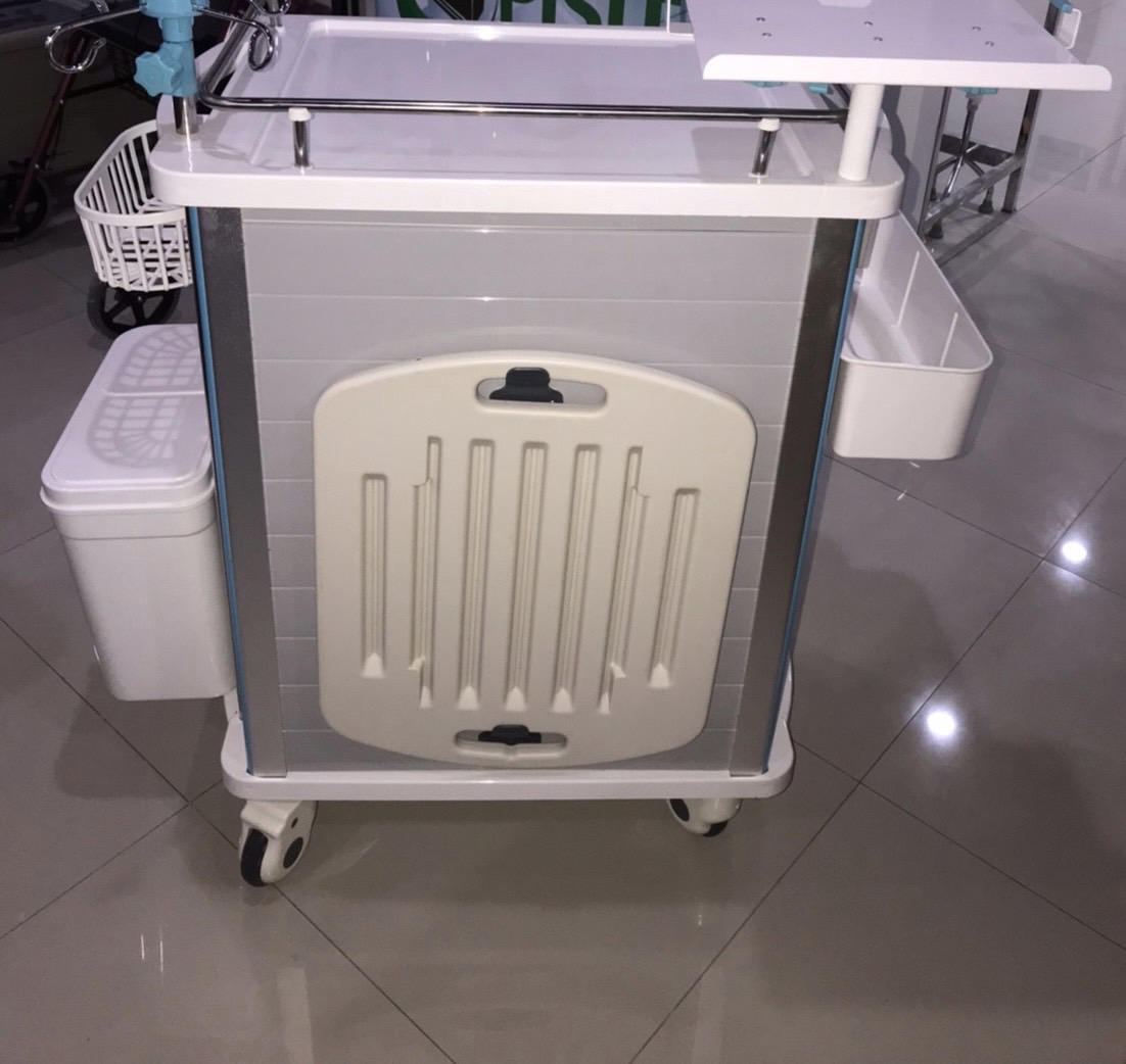 รถเข็นพยาบาลฉุกเฉินช่วยชีวิต Emergency Cart มีที่สำหรับตั้ง Laptop รุ่น SL-F09-1