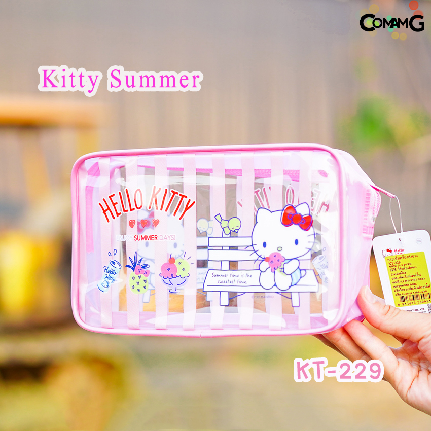 กระเป๋าพลาสติกใส อเนกประสงค์ ใส่เครื่องสำอางค์ คิตตี้ Frozen Disney ไข่ขี้เกียจ พร้อมส่ง