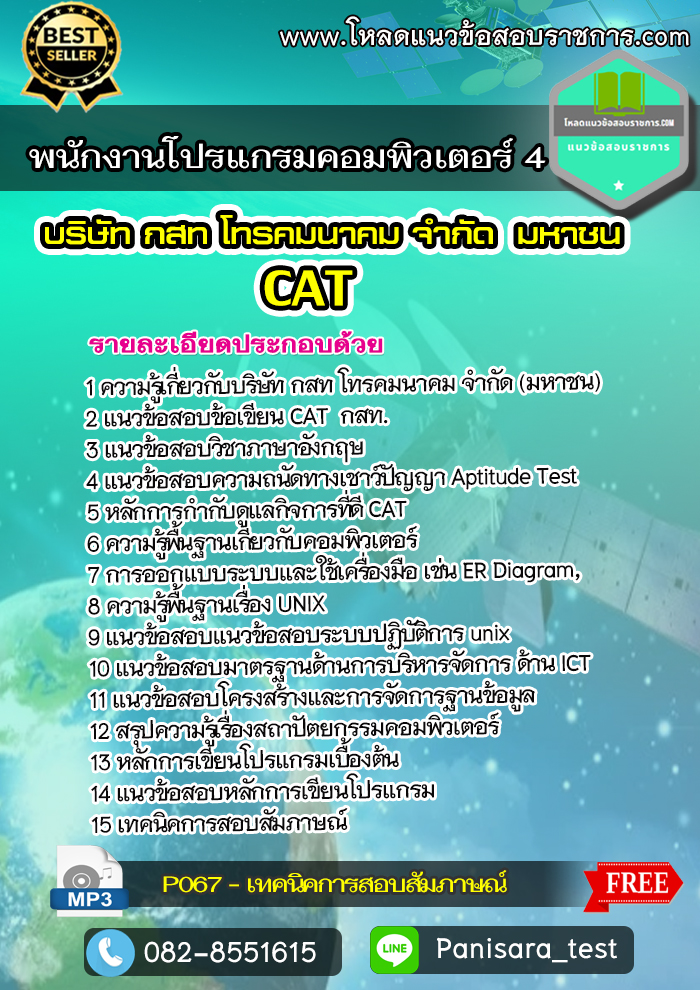 แนวข้อสอบพนักงานโปรแกรมคอมพิวเตอร์ 4 กสท CAT