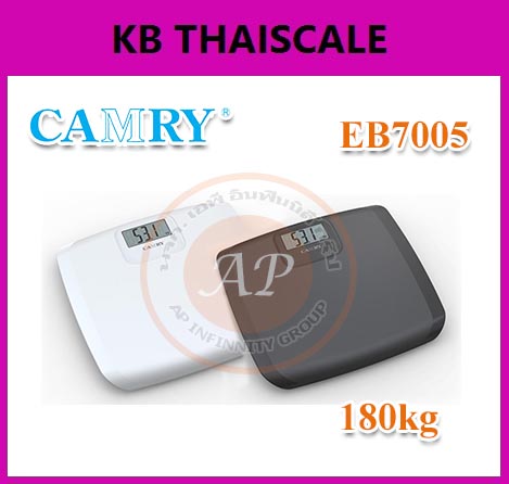ตาชั่งน้ำหนักคน180kg เครื่องชั่งบุคคลดิจิตอล180กิโลกรัม เครื่องชั่งน้ำหนักคนดิจิตอล180กิโล เครื่องชั่งน้ำหนักระบบดิจิตอล180kg เครื่องชั่งน้ำหนักคน180kg ค่าละเอียด100g CAMRY รุ่น EB7005