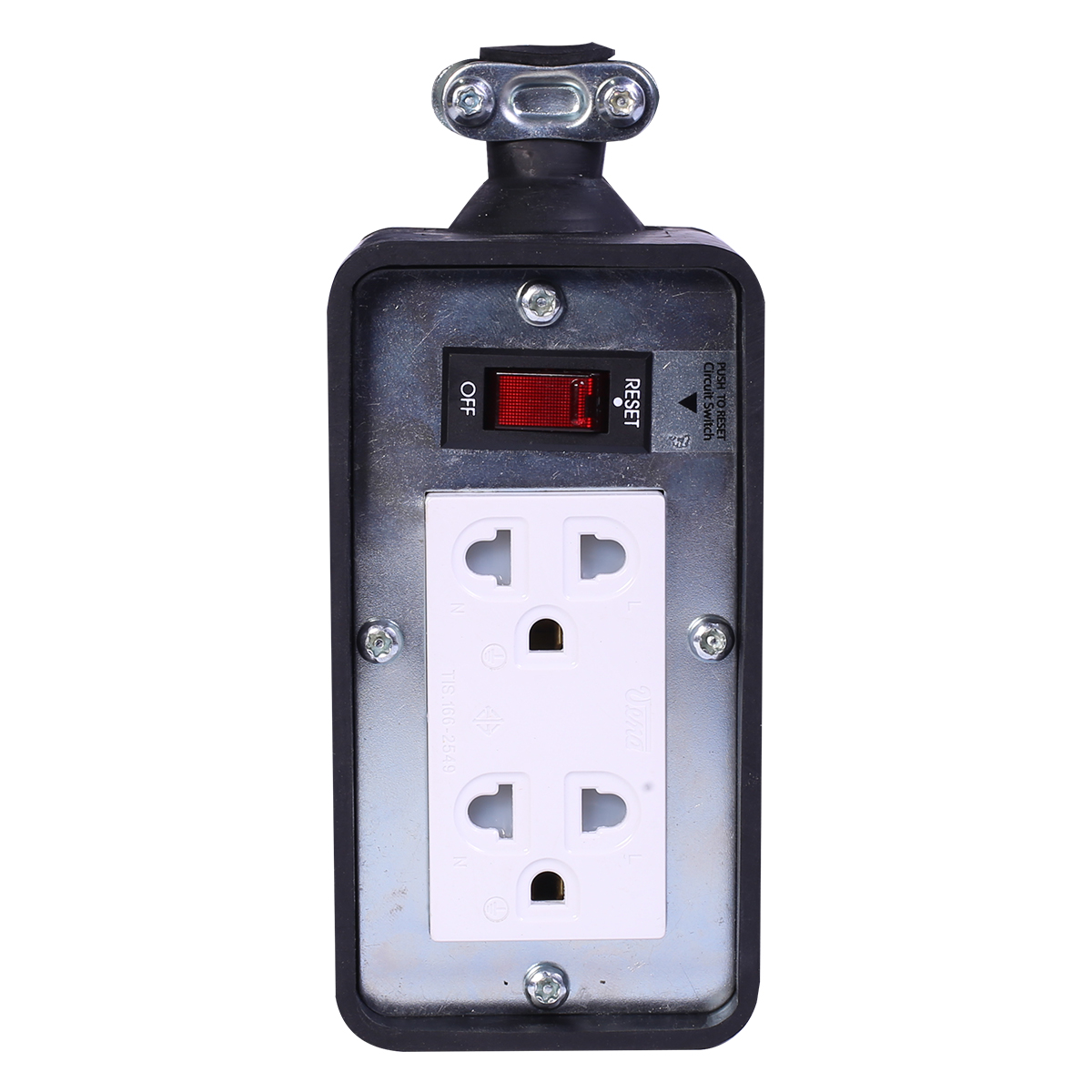 TOSHINO ปลั๊กบล็อคยาง 2 ช่อง 1สวิตช์ VCT 3x1.5 10ม. (16A/3600w) [TRS315T-10M]