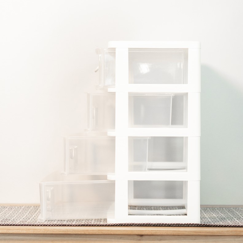 คีย์เวย์ กล่องลิ้นชัก 4 ชั้น 5 ช่อง Keyway รุ่น CK-555 สีขาว ใส่เอกสาร ใส่กระดาษA4ได้