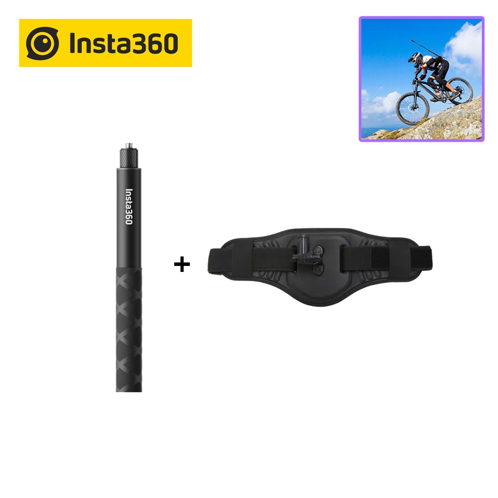 Insta360 The Back Bar + Insta360 Invisible Selfie Stick 1.2 m For Jogging & Cycling Mountain & Biking ของแท้