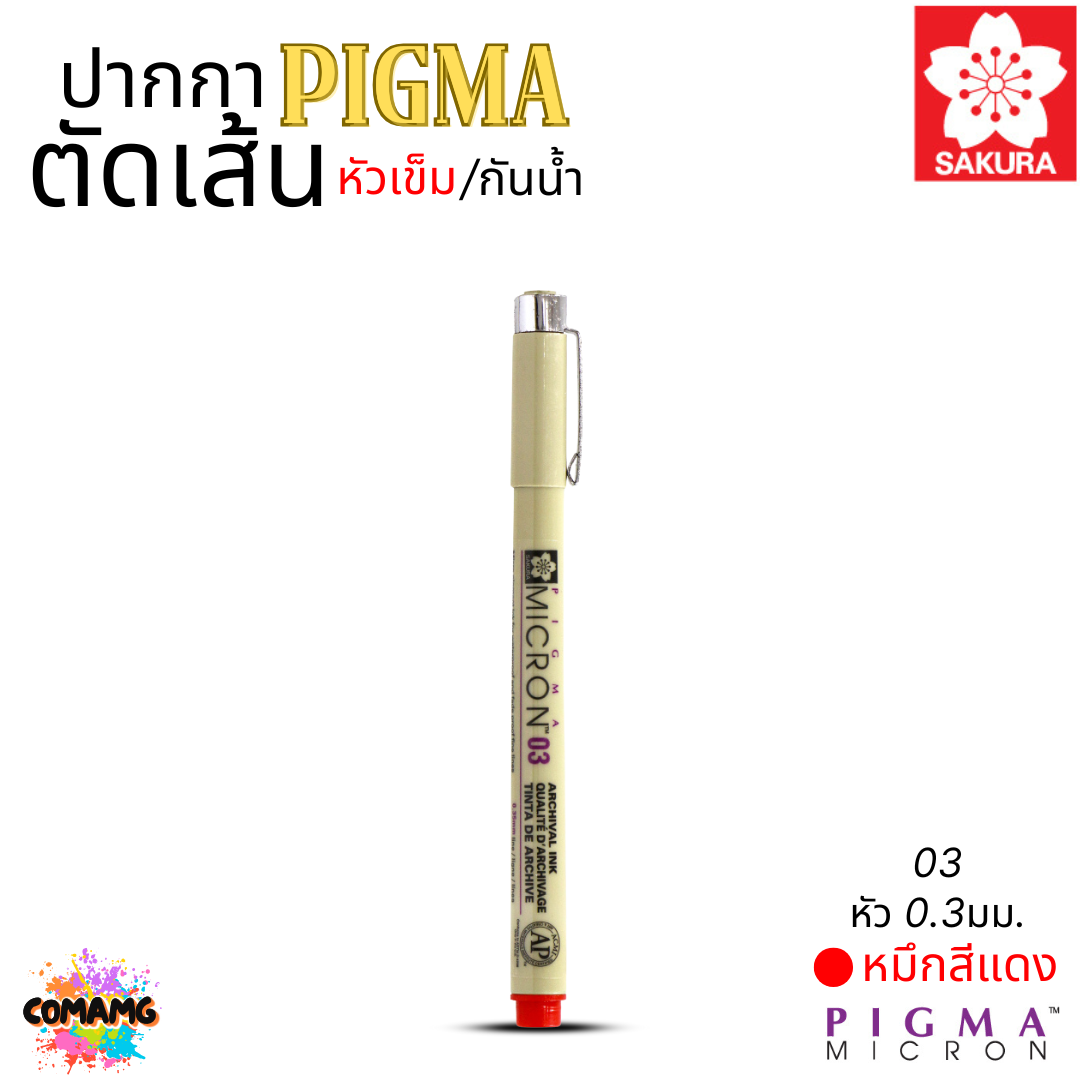 Sakura ปากกา PIGMA ตัดเส้น กันน้ำ หัวเข็ม/หัวพู่กัน/หัวกลม/หัวตัด สีหมึกคงทนไม่ซีดจาง ไม่ซึมทะลุ ออกบิลได้ พร้อมส่ง