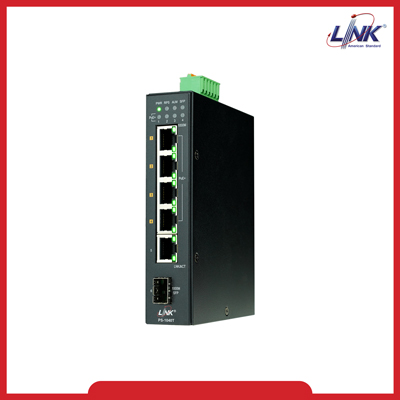 PS-1040T : 4 - Port Industrial Gigabit PoE Switch (AC90W) 4 GE (PoE)+ 1RJ (GE) + 1 SFP (GE)