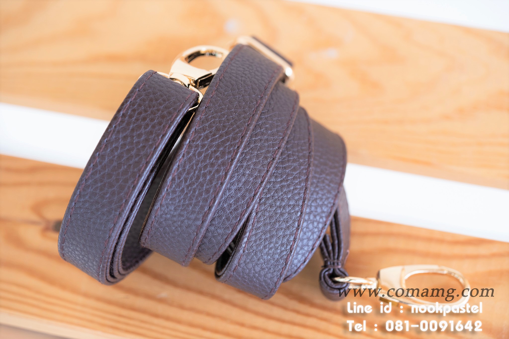 สายกระเป๋าหนังPU หนังนิ่ม อะไหล่เงิน-อะไหล่ทอง สายปรับความยาวได้ มีหลายสี พร้อมส่ง