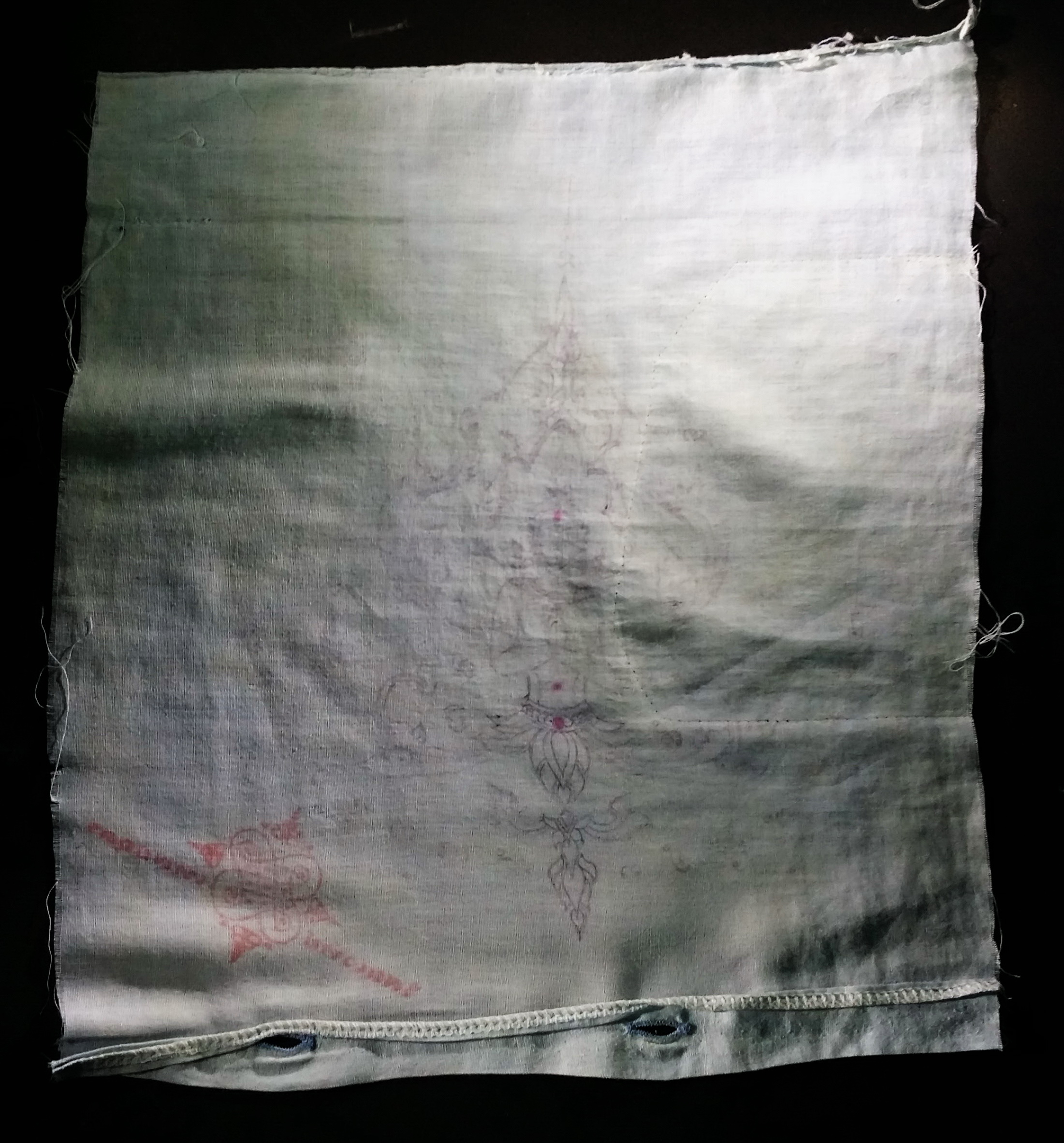 รหัสสินค้า ผ้ายันต์สำนักต่างๆ 023 ผ้ายันต์เทพพนม เขียนมือ สํานักไสยเวทย์เทพย์อุดร