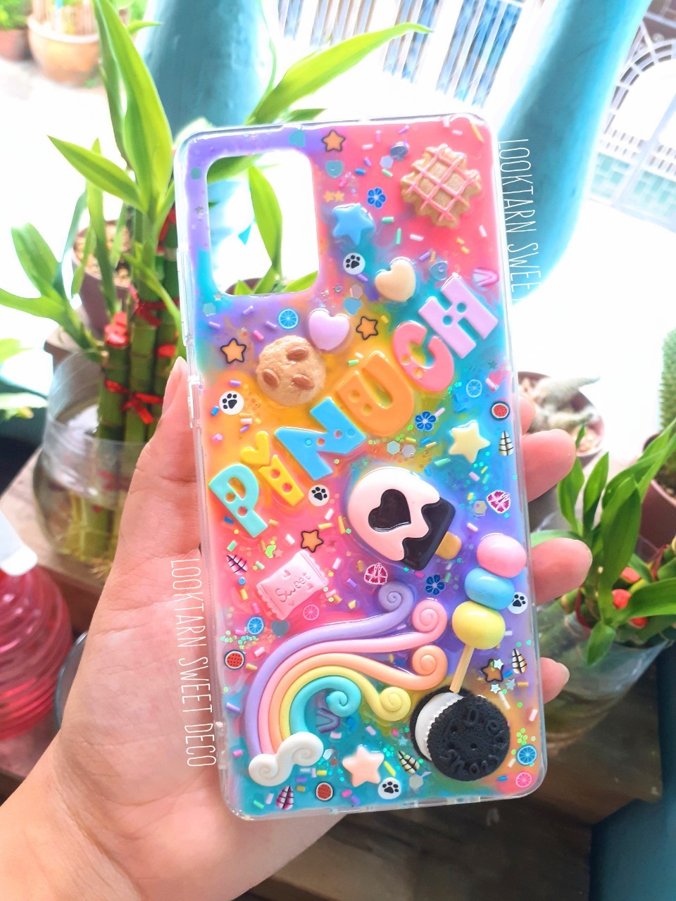 เคสเรซิ่นสีพาสเทลชมพู ม่วง ฟ้า เขียมมินท์ เหลือ พร้อมตกแต่ง