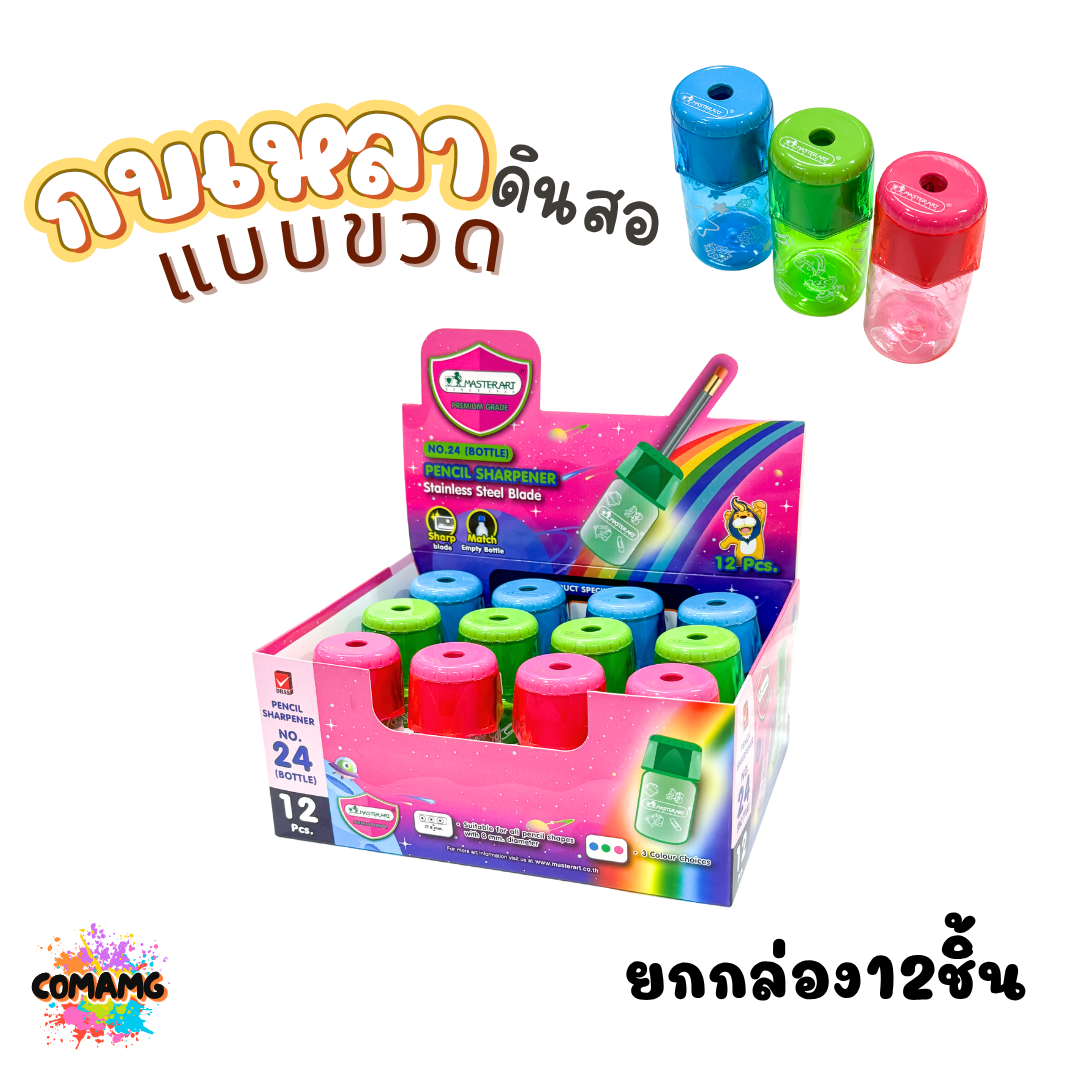 (ยกกล่อง 12 ชิ้น) กบเหลาดินสอ Master Art แบบทรงขวดน้ำ สินค้าพร้อมส่ง ออกใบกำกับภาษีได้