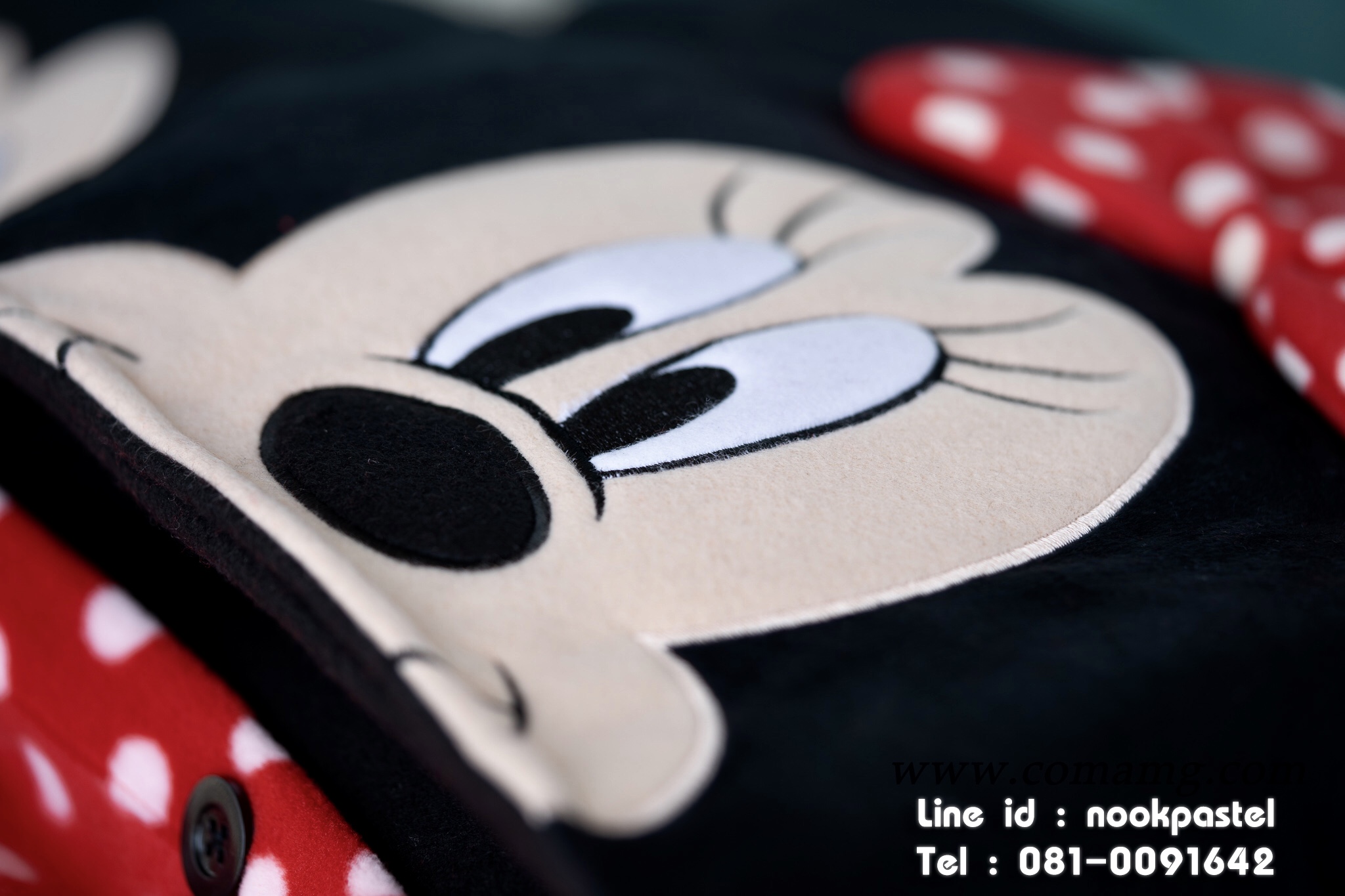 หมวกผ้าห่ม คลุมไหล่ ลายมิกกี้&มินนี่ รุ่นถอดได้ ลิขสิทธิ์แท้