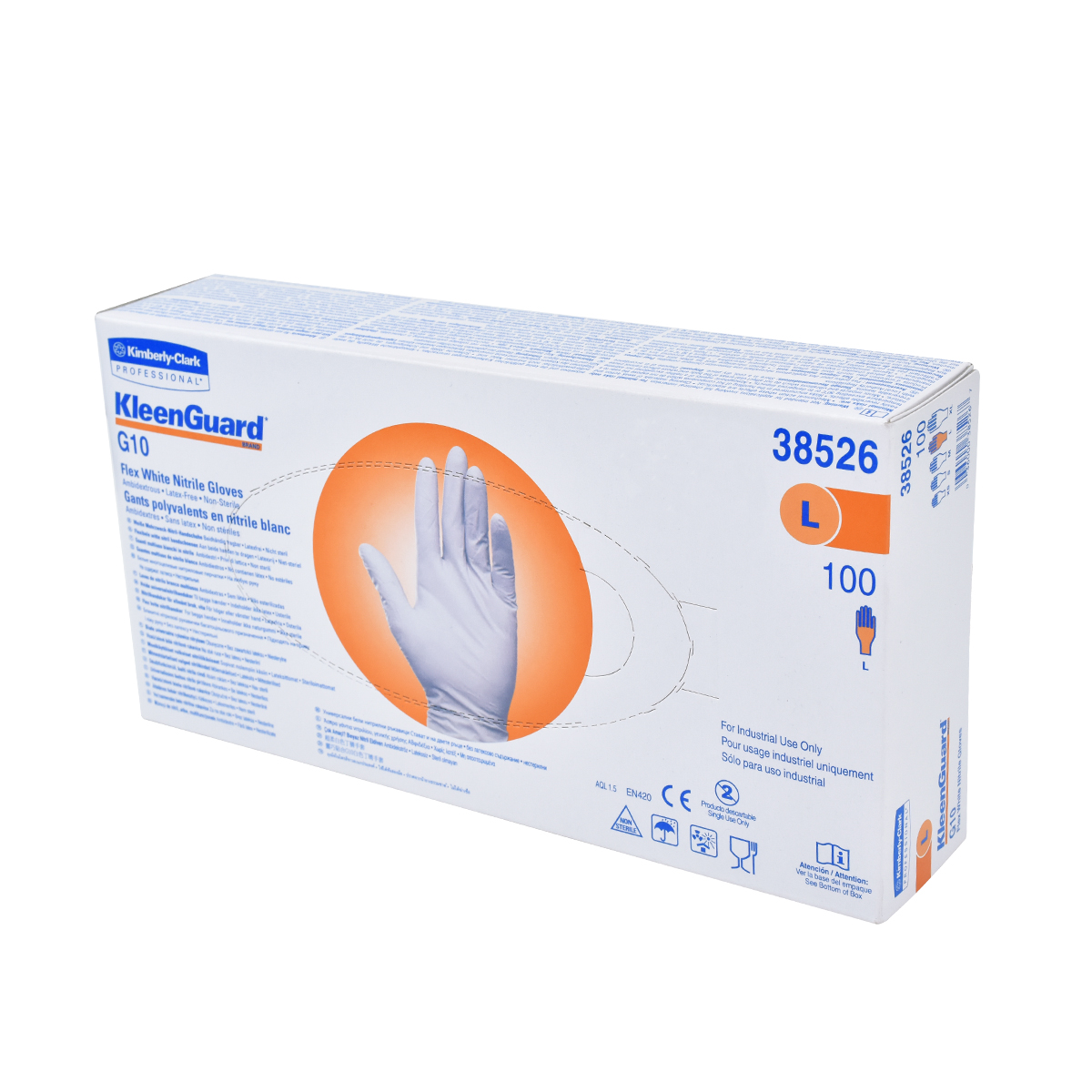 ถุงมือไนไตร KLEENGUARD G10 FLEX WHITE #L