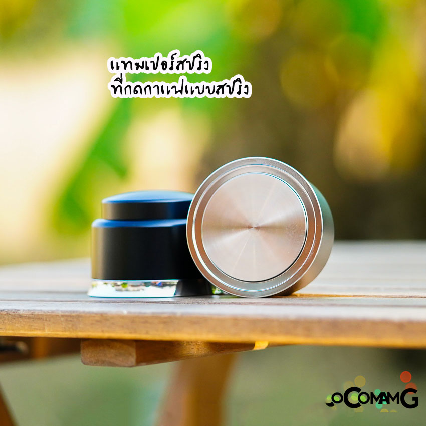 แทมเปอร์กดกาแฟสปริง แบบหน้าเรียบ สแตนเลส หน้า51mm 53mm 58mm