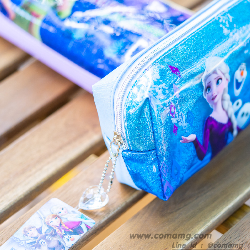 กระเป๋าดินสอเอลซ่า&อันนา หนังแก้วกากเพรช ทรงสี่เหลี่ยม