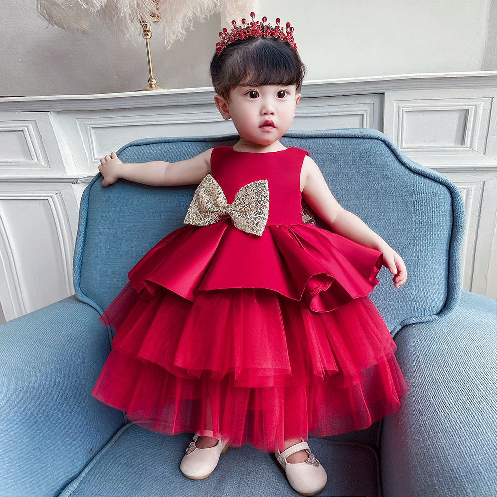 Gd3753- พร้อมส่งจากไทย ชุดราตรีเด็กสีเขียว ชุดออกงานเด็กหญิงทรงสั้นพองฟูสวยเก๋ ดูน่ารัก มีโบว์ถอดแยกจากชุดได้เด็กเล็ก-เด็กโต