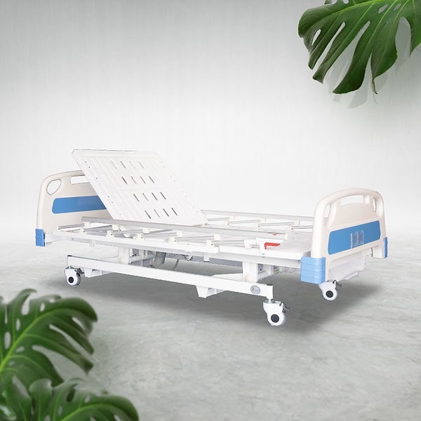 เตียงผู้ป่วยปรับไฟฟ้า 4 ฟังก์ชั่น SUPER LOW หัวท้าย ABS ราวสไลด์ I ปรับเตียงต่ำพิเศษ 35 ซม.+ แถมพิเศษ ฟูกที่นอน 4 ตอน + ชุดผ้าปูที่นอน ปลอกหมอน + ผ้ายางกันเปื้อน