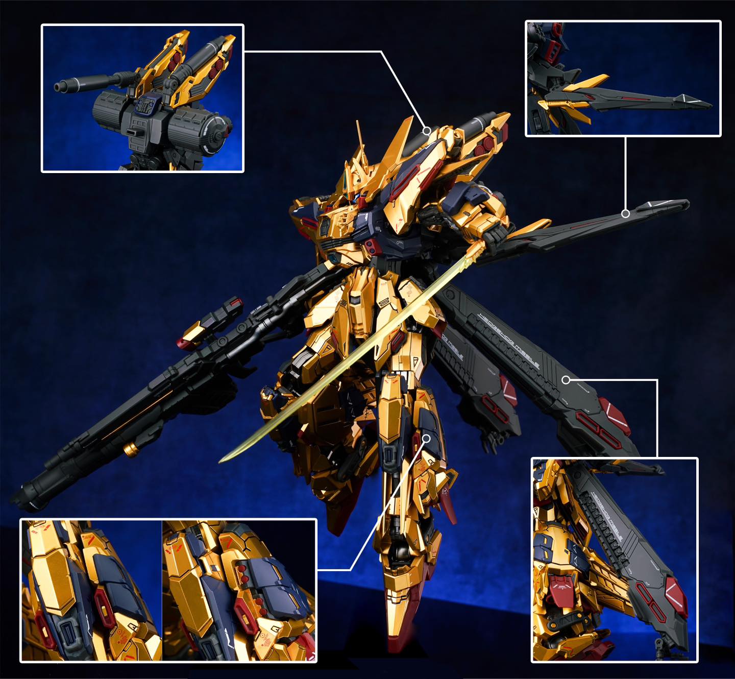 [GOD HORSE] MG 1/100 Golden Warrior + Armor
