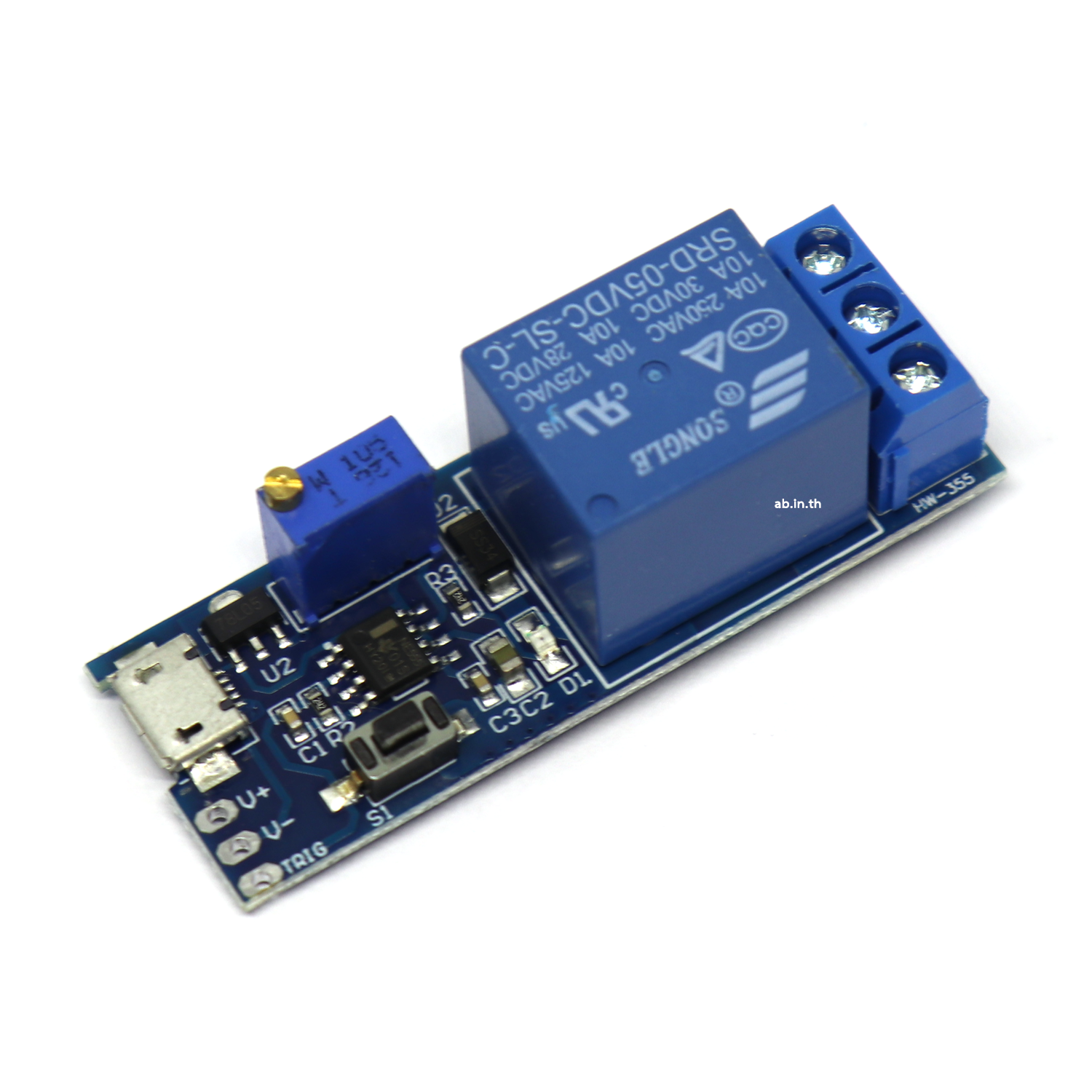 5V-30V Relay Timer Module โมดูลหน่วงเวลา รีเลย์ หน่วงเวลา 0-24 วินาที