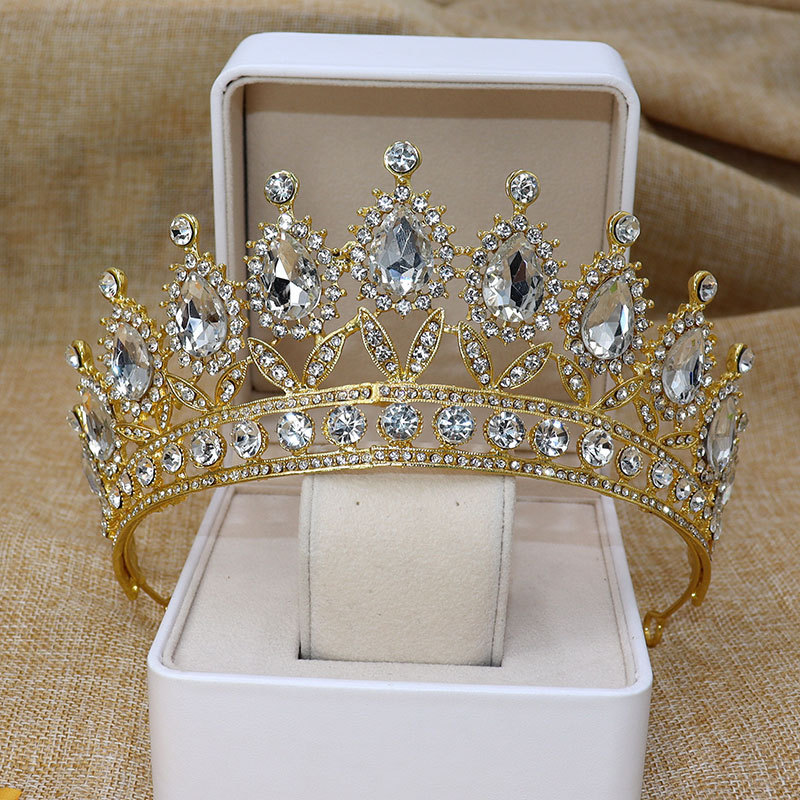 As13051 พร้อมส่งจากไทย มงกุฎเพชร ตกแต่งประดับชุปทอง และเงิน สวยหรูดูเลิศ มีหลายสี