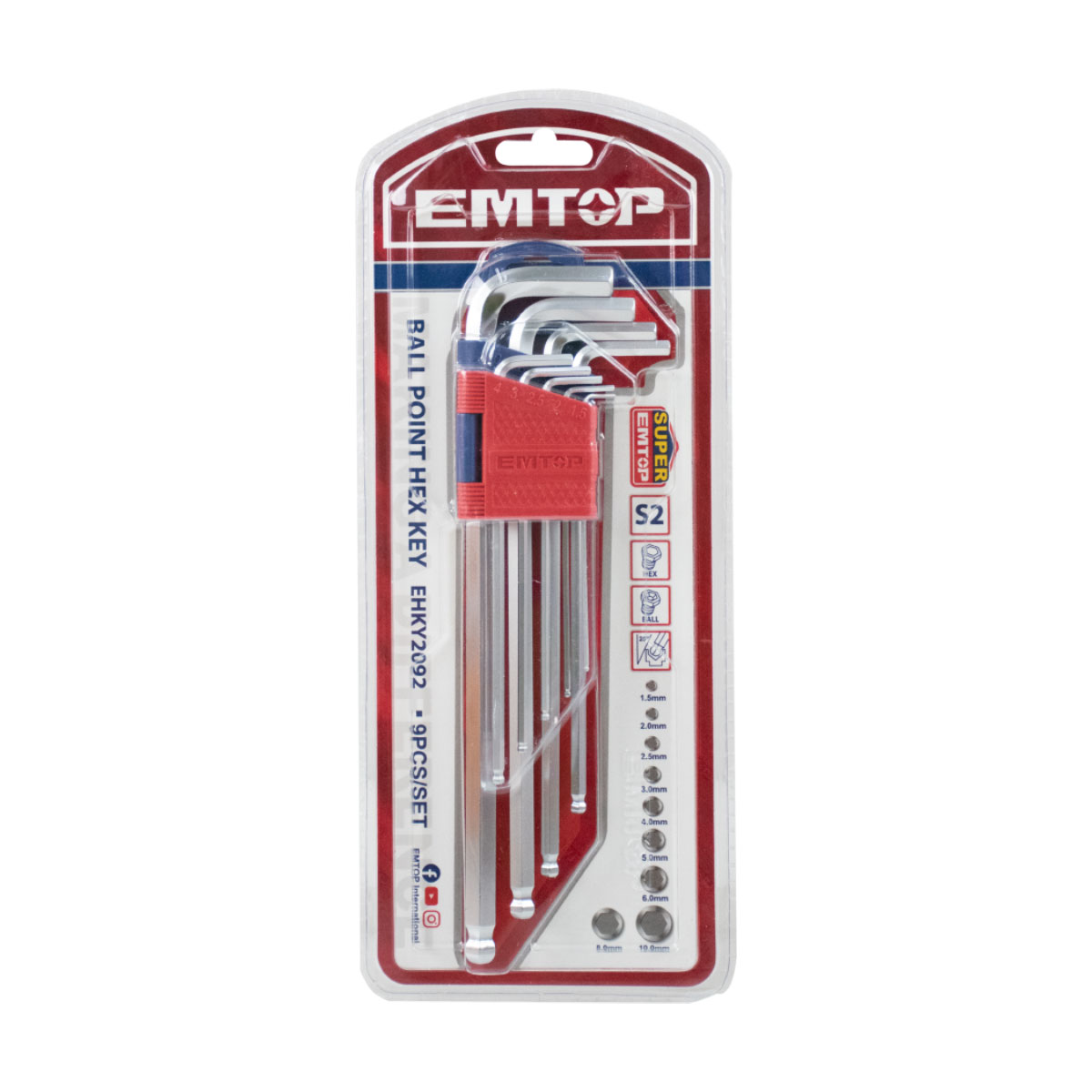EMTOP ประแจหกเหลี่ยม หัวบอล EHKY2092