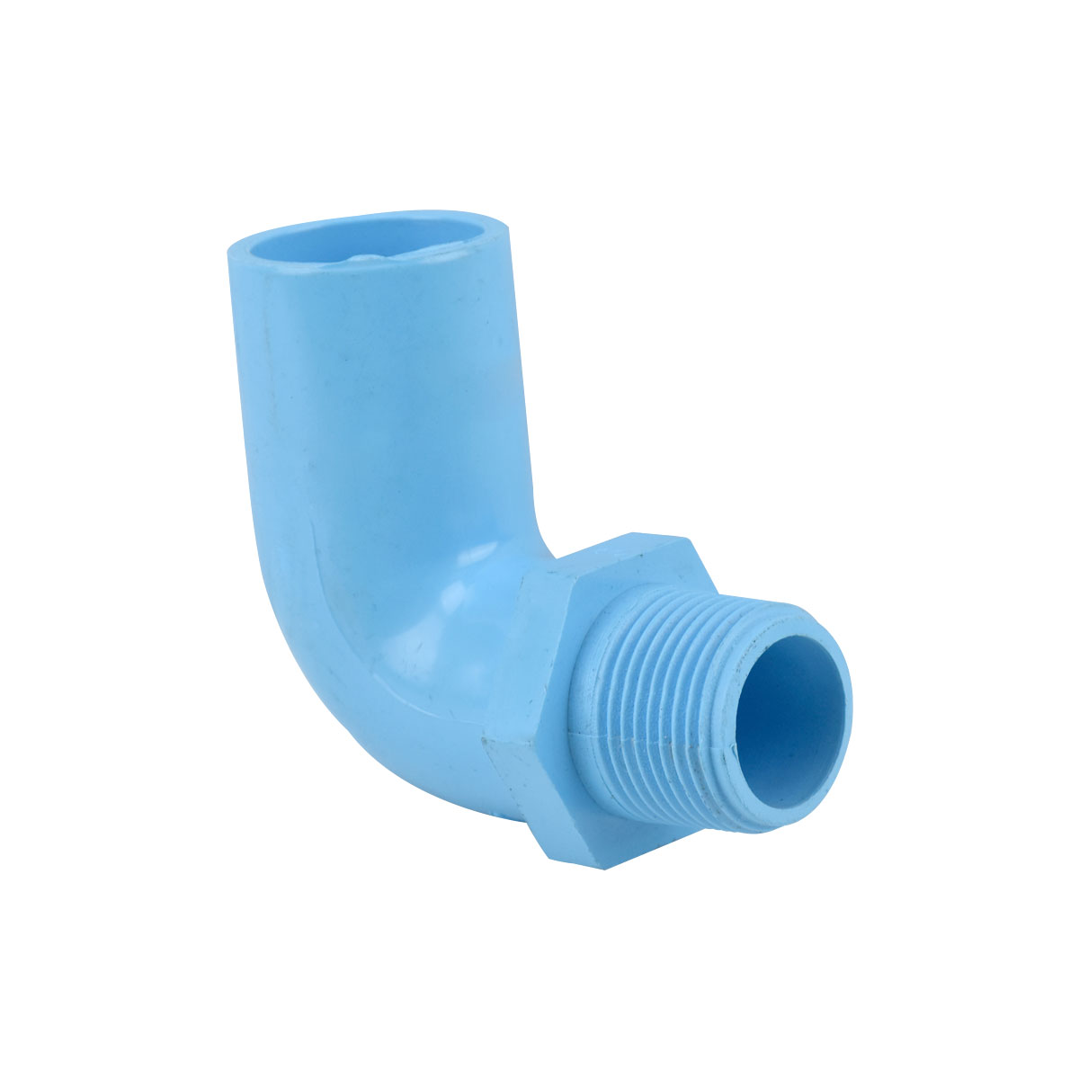 3A ข้องอเกลียวนอก ขนาด 1/2" สีฟ้า