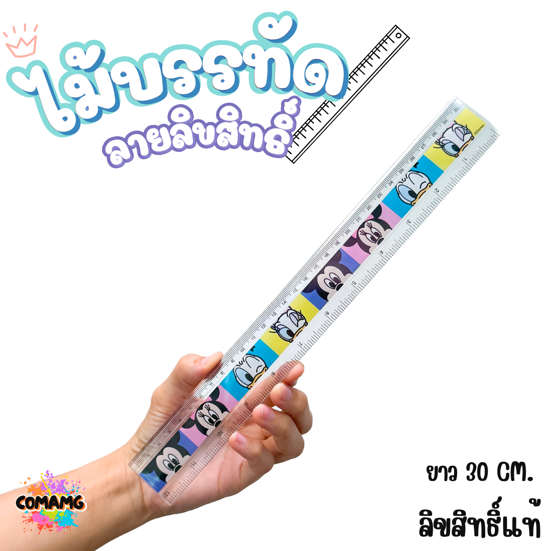 ไม้บรรทัดพลาสติก ไม้บรรทัดยาว แบบบาง แบบหนา ขนาด30ซม. ลายการ์ตูน ลิขสิทธิ์แท้100% พร้อมส่ง