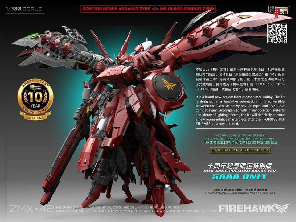 [Mechanicore] MG 1/100 ZMX-42 FIREHAWK (หรือ nightingale)