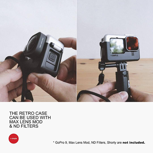 GoPro 11 / 10 / 9 Case 6 in 1 เคสกล้องโกโปร สไตล์เรโทร สำหรับ ถ่าย Vlog หรือท่องเที่ยว สีเงิน