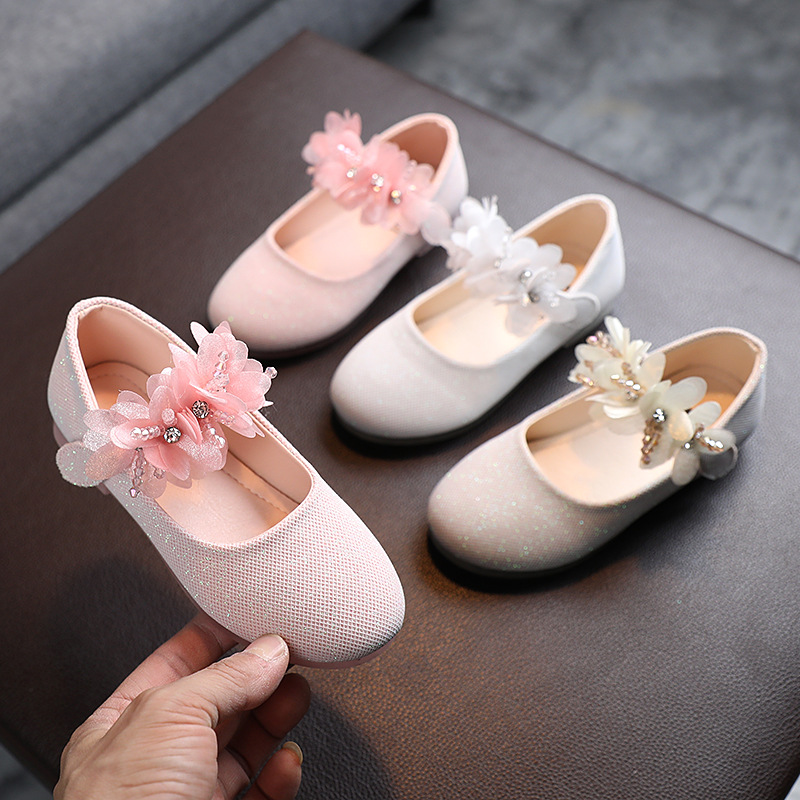 Shoe1524- รองเท้าคัชชูเด็กเล็ก รองเท้าคัชชูเด็กโต ตกแต่งดอกไม้สวยน่ารัก ใส่สบายได้ทุกโอกาส รองเท้าส้นแบน (ความยาววัดจากพื้นภายใน ให้ใช้ความยาวเท้า +0.5/เท้าอูม +1.0 cm.แล้วแลือก)