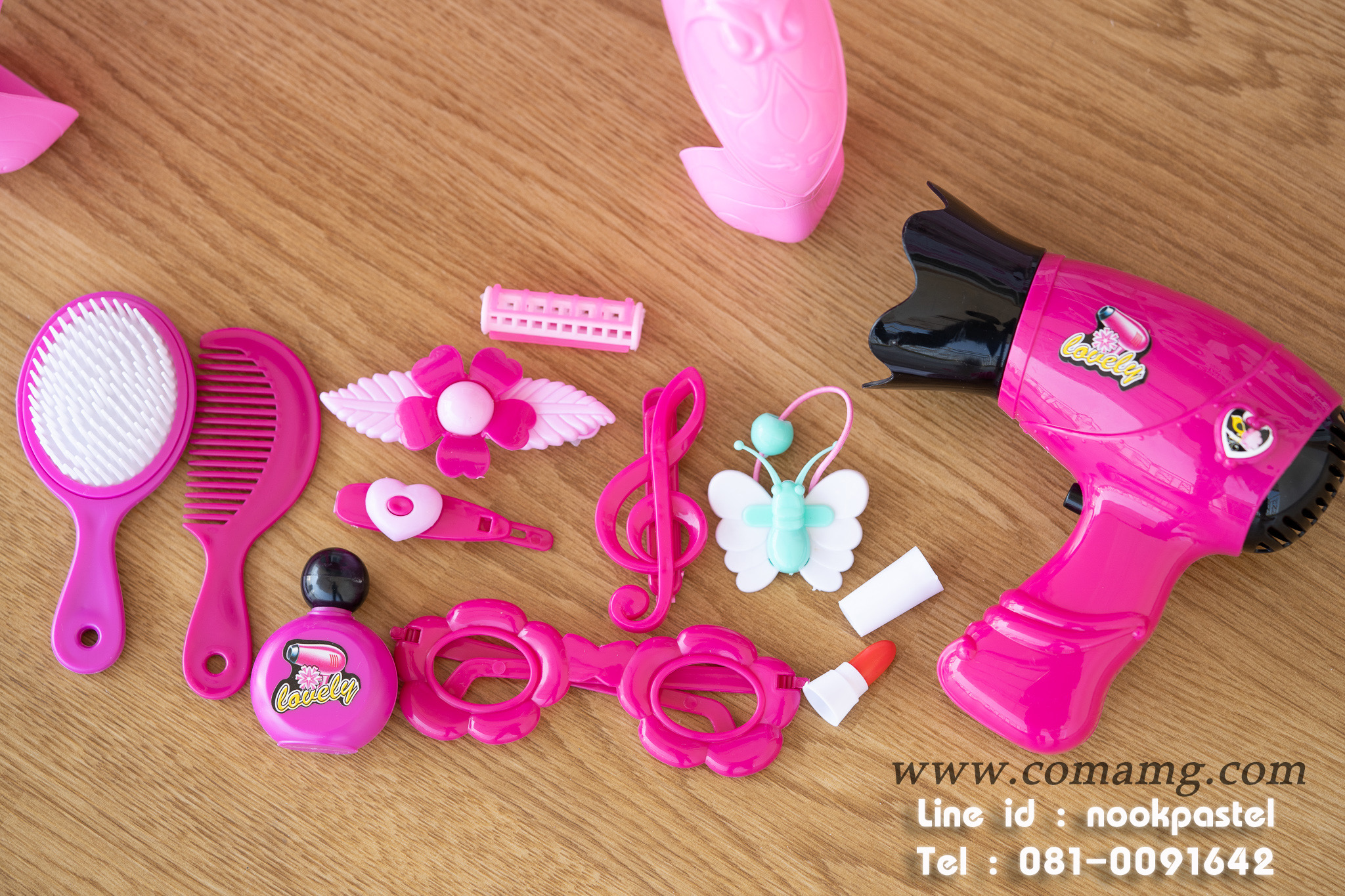 โต๊ะแต่งตัว สีชมพู (มีไฟ+มีเสียง)