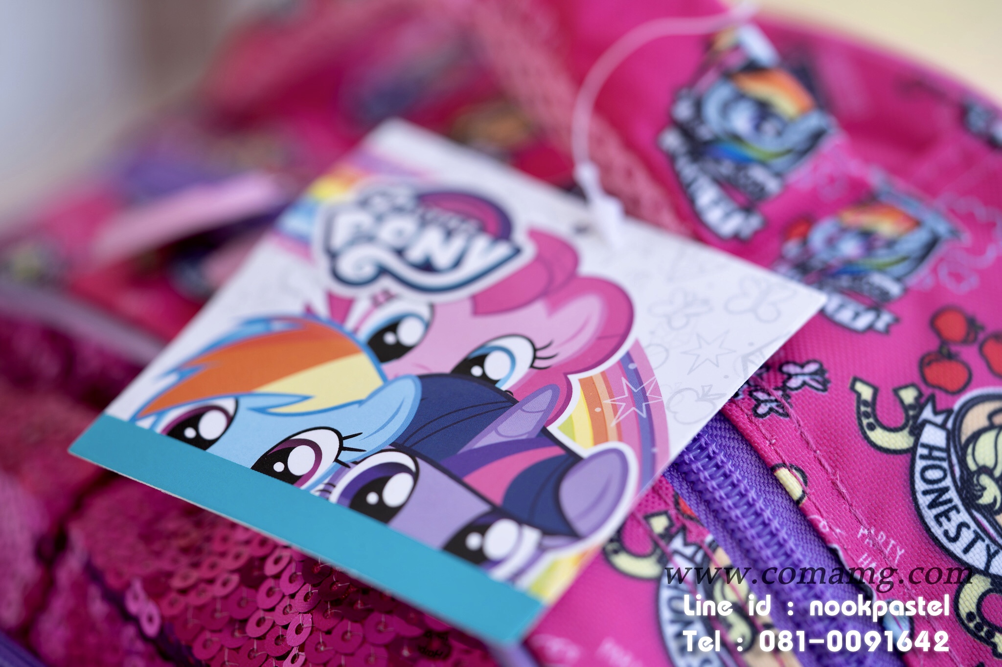 กระเป๋าเป้ลายโพนี่ทไวไลท์ สปาร์คเคิล (my little pony friendship and magic) สีชมพูกลิตเตอร์ ลิขสิทธิ์แท้ 15นิ้ว