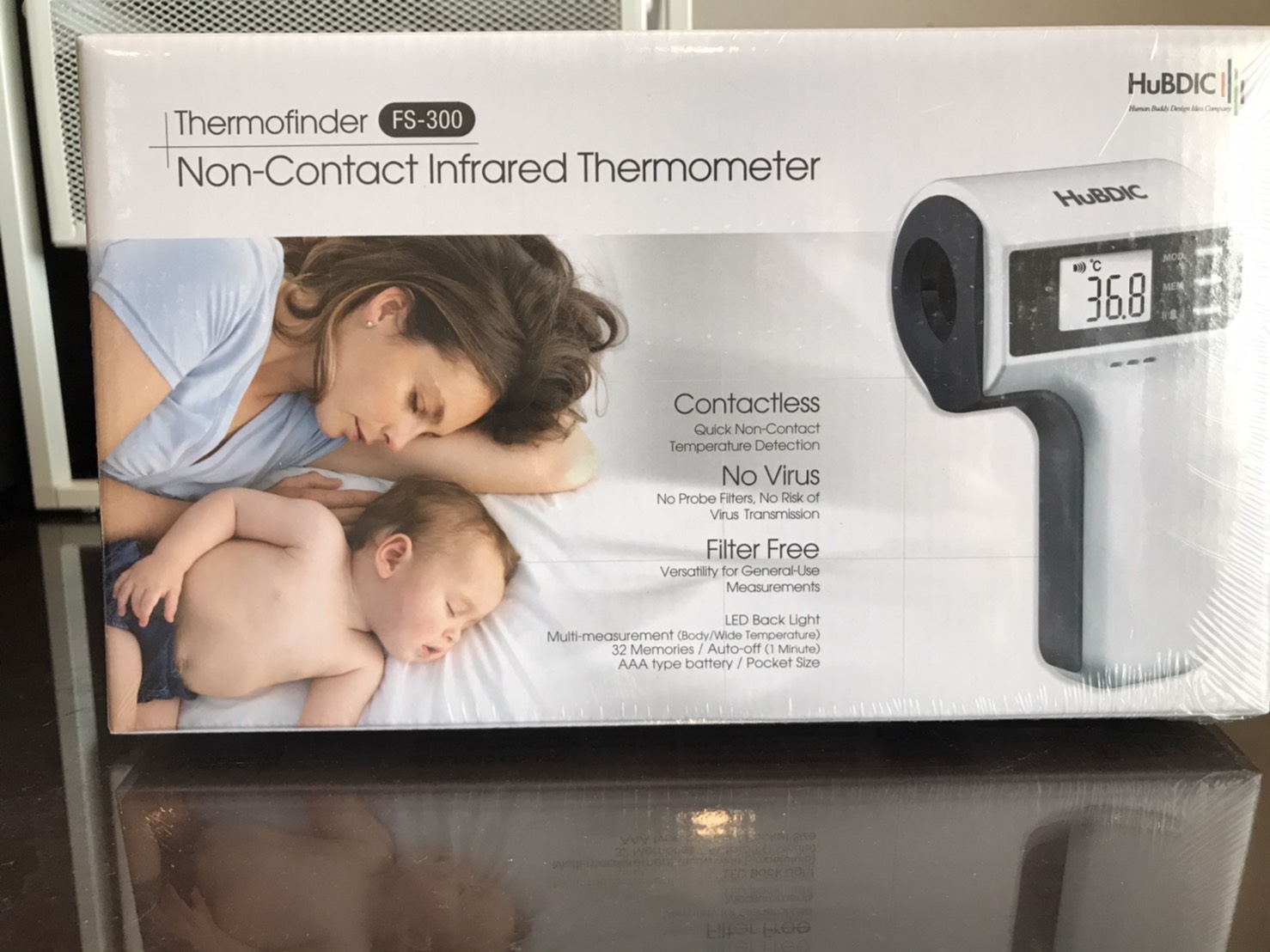 เทอร์โมมิเตอร์วัดอุณหภูมิทางร่างกายแบบไม่สัมผัส ระบบอินฟราเรด HUBDIC รุ่น FS-300 ของแท้ รับประกันศูนย์ไทย 1 ปี