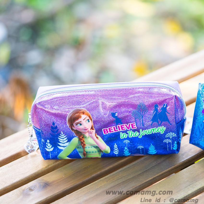 กระเป๋าดินสอเอลซ่า&อันนา หนังแก้วกากเพรช ทรงสี่เหลี่ยม
