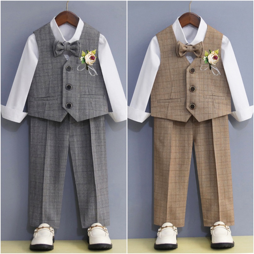 Bset0132- ชุดออกงานเด็กชาย ชุดสูทเด็กชายทรงสวย ดูดี เนื้อผ้าสวยใส่สบาย ขนาดชุด +ดูเพิ่ม ในรายละเอียด