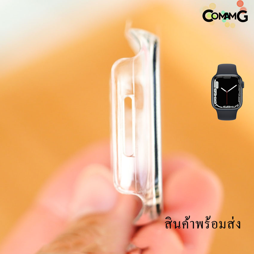 เคสแอปเปิ้ลวอช case apple watch เคส+ฟิล์มกระจกในตัว 2in1 เคสปิดหน้าจอ360องศา สีใส สินค้าพร้อมส่ง