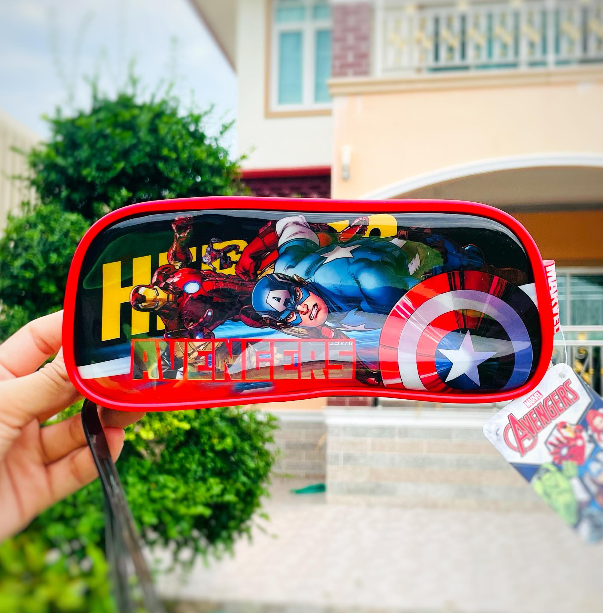 กระเป๋าใส่เครื่องเขียนPVC เด็กผู้ชาย ลายสไปรเดอร์แมน อเวนเจอร์ส เบนเทน ทรงสี่เหลี่ยมคางหมู