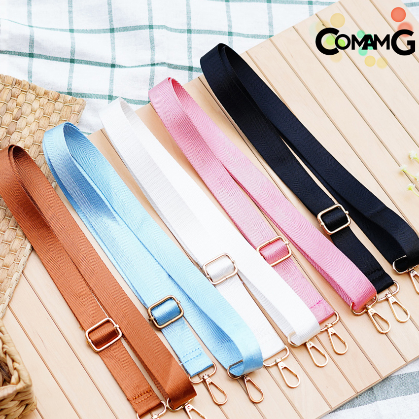 สายกระเป๋าผ้าไนลอน ผ้าลื่น สีพื้น