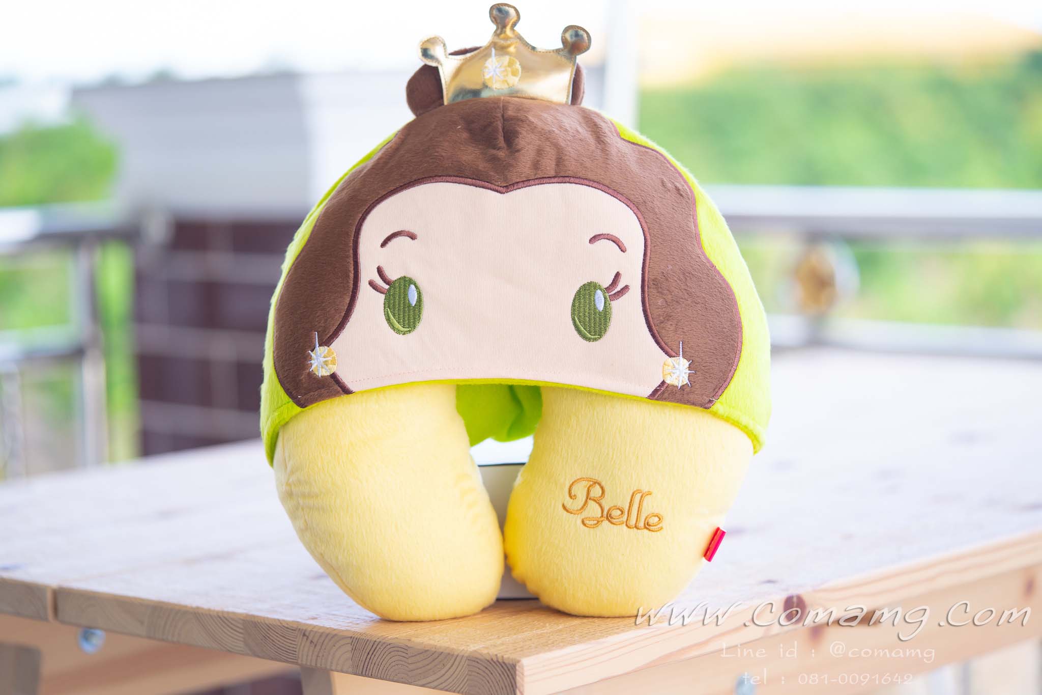 หมอนรองคอมีหมวก เจ้าหญิงแอเรียล จัสมิน อโลล่า สโนไวท์ เบล ซิลเดอร์เลล่า