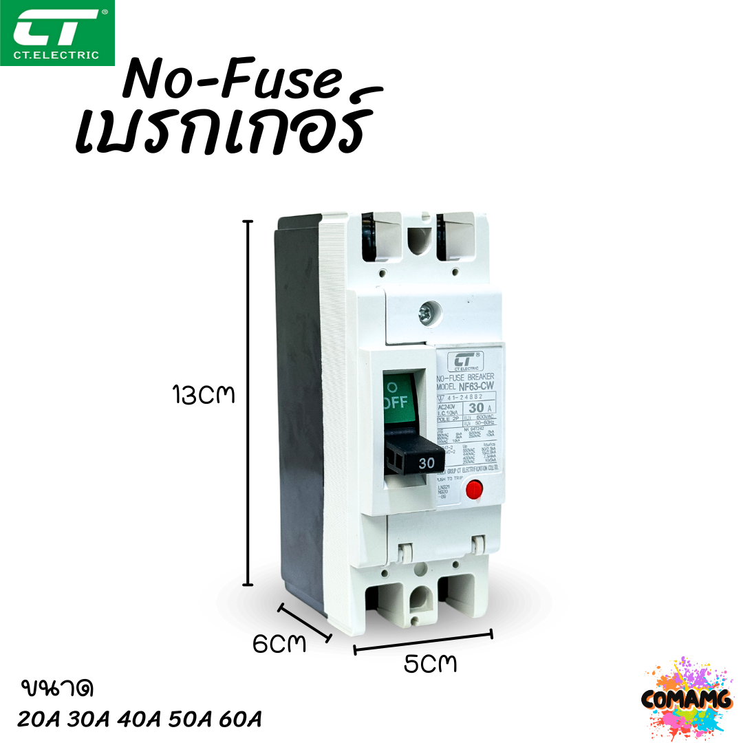 CT Electric เบรกเกอร์ โมเคสเมนเบรกเกอร์ 2เฟส No Fuse Breaker