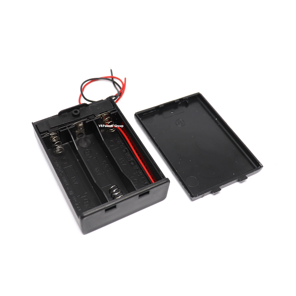 รางถ่าน AA 3 ก้อน พร้อม สวิตซ์และฝาปิด