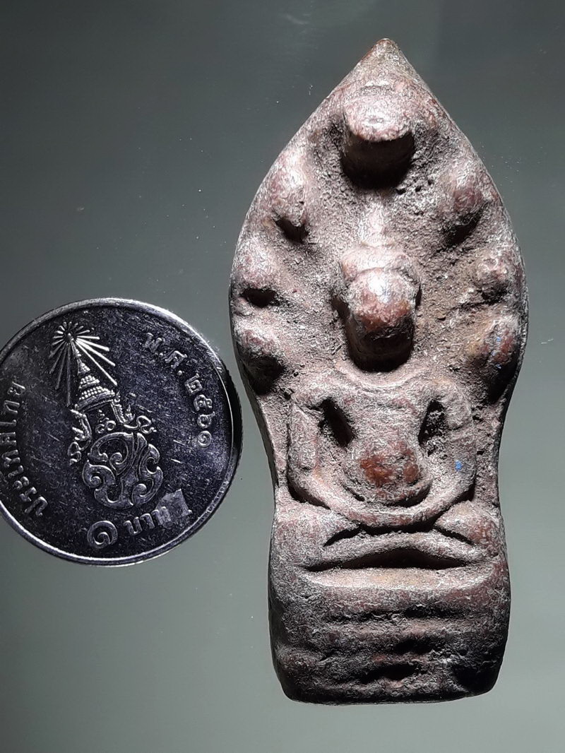 รหัสสินค้า พระเนื้อดิน ผง ว่าน 10471 พระนาคปรก เนื้อดิน หลวงพ่อถม วัดเชิงท่า จ.ลพบุรี สร้างผสมดินกรุเก่า หลังมียันต์