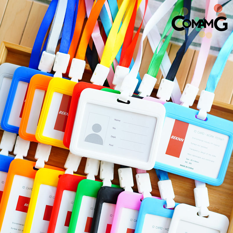ที่ใส่บัตร (แพ็ค10ชิ้น) แบบสายห้อยคอ กรอบบัตร ใส่บัตร บัตรคล้องคอ บัตรพนักงาน ป้ายชื่อ แนวนอนและแนวตั้ง